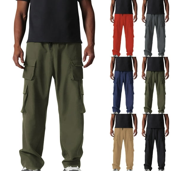 Sakmal Cargo Pants Men Big and Tall Straight Leg Green Classic Fit Stretch Mens Pants L