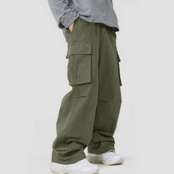 Sakmal Cargo Pants Men Big and Tall Wide Leg Lightweight Regular Green Mens Pants 3XL