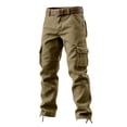 thumbnail image 1 of Sakmal Cargo Pants for Men Outdoor Straight Leg Yellow Multi Pockets Pants for Men, 1 of 4