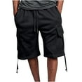 thumbnail image 1 of Sakmal Cargo Shorts Men Black with Pockets Solid Men'S Pants Regular and Big & Tall Sizes, 1 of 6