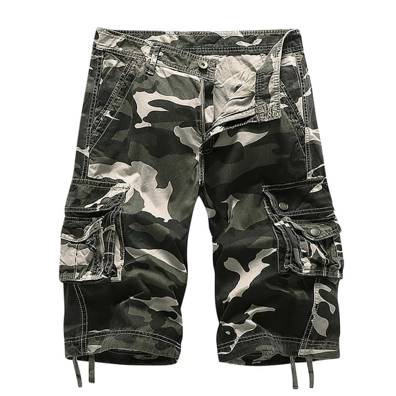 Sakmal Cargo Shorts Men Khaki Casual Gray 7 Inch Lightweight Camo Shorts for Men 34