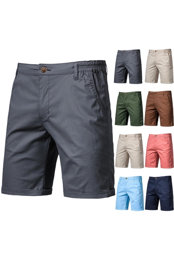 Cargo Shorts for Men Khaki Wide Leg Brown Summer Solid 7 Inch Mens Shorts 28