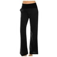 thumbnail image 1 of Sakmal Casual Pants for Women Straight Leg Cotton Linen Comfy Khakis Black Full Length Mid Rise Plain Pants with Pockets, 1 of 5