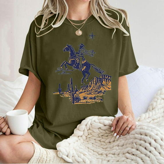 Sakmal Casual Tops for Women Crew Neck Green Elbow-Length Graphic Plain Tunic Oversize Ladies Shirts