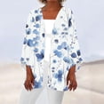 thumbnail image 1 of Sakmal Casual Womens Coats Outerwear Winter White Lightweight Long Sleeve Sleeve Cardigan Loose Fit Floral Flowy Jackets for Girls, 1 of 5