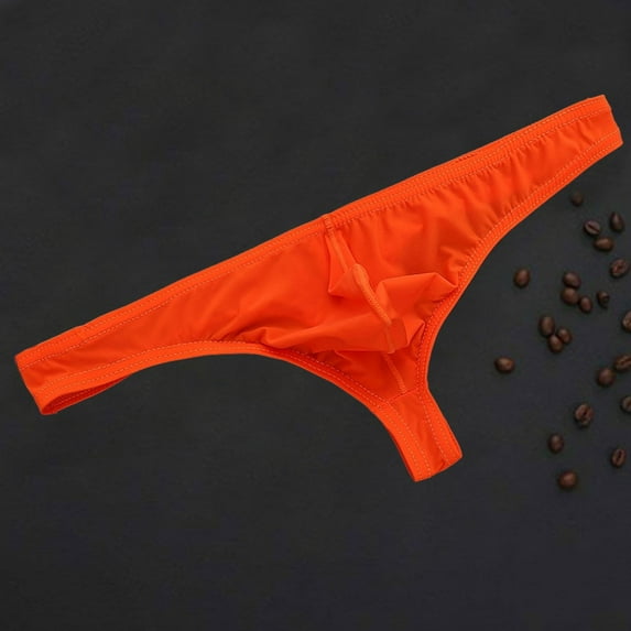 Sakmal Cheeky Womens Underwear Thong Seamless Plus Size Panties Orange Breathable Panties for Ladies M