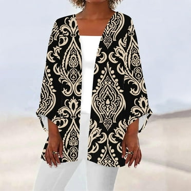 Sakmal Clearance Coats for Women Plus Size Long Sleeve Sleeve Yellow Lightweight Casual Graphic Flowy Cardigan Loose Fit Womens Jacket