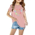 thumbnail image 1 of Sakmal Clothes For Children Cotton Pink 3-7y Short Sleeve Crew Neck Floral Daily Life Kids Tops Boy And Girl, 1 of 5