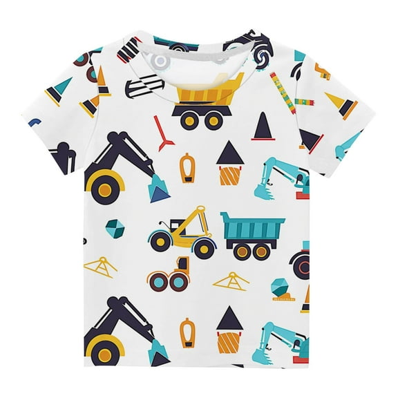 Sakmal Clothes For Children Cute Crew Neck Short Sleeve 3-14y Graphic Boys And Girls Outfits