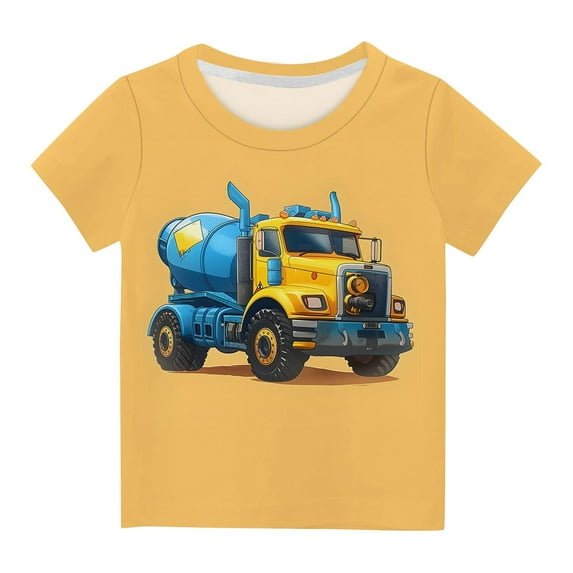 Sakmal Clothes For Children Cute Graphic Crew Neck Short Sleeve 3-14y Big Kids Tops