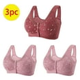 thumbnail image 1 of Sakmal Comfy Bras for Women Red 3 Pack Plus Size Full Figure Wireless Bra Ladies Bra, 1 of 5