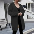 thumbnail image 1 of Sakmal Comfy Cardigan Sweaters Womens Open Front Cute Tunic Cardigan Black Long Outwear Coat, 1 of 7