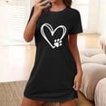 thumbnail image 1 of Sakmal Comfy Moomoo Nightgowns for Women Lightweight Loose Black Pajama Dress Short Crew Neck Short Sleeve Heart Print Nightgowns S-2XL, 1 of 5