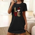 thumbnail image 1 of Sakmal Comfy Moomoos for Women Sleep Black Ultra-Soft Oversized Nightwear Crew Neck Short Graphic Short Sleeve Nightgowns S-2XL, 1 of 5