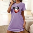 thumbnail image 1 of Sakmal Comfy Nightgowns Women Short Spooky Season Purple Sleep Dress Ghost Print Short Sleeve Nightgowns for Women, 1 of 5