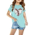 thumbnail image 1 of Sakmal Cotton Kids Clothes Blue 3-7y Floral Short Sleeve Crew Neck Daily Life Vacation Outfits For Kids, 1 of 5