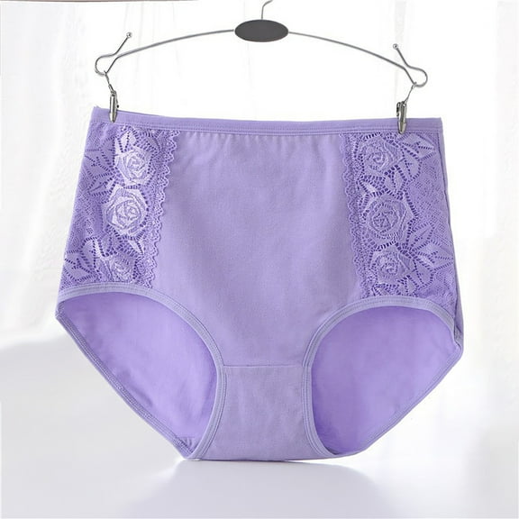 Sakmal Cotton Ladies Underwear Panties Plus Size Briefs Panties Purple Stretch Womens Underwear XL