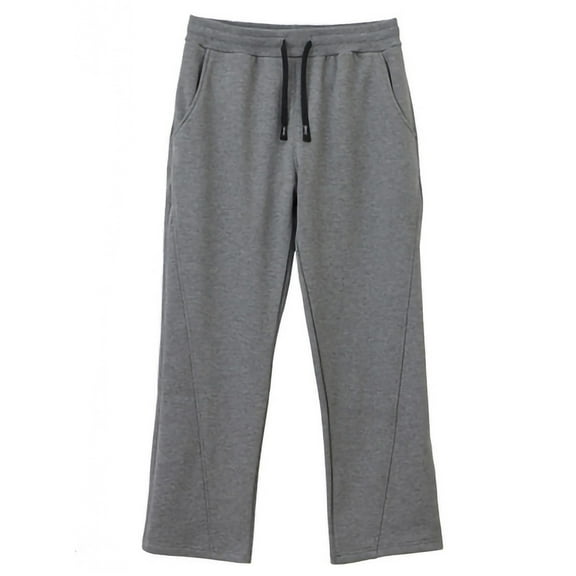 Sakmal Cotton Mens Sweatpants Drawstring Wide Leg Fleece Lined Open Bottom Pants Casual Gray Hiking Mens Sweatpants 4XL
