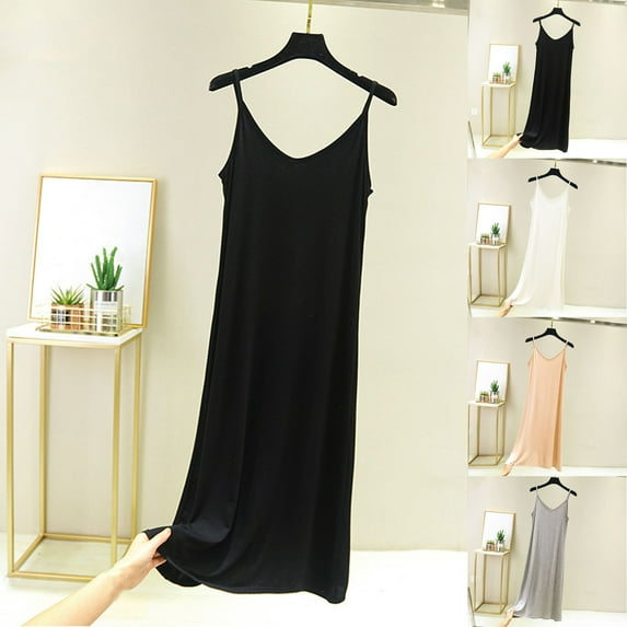 Sakmal Cotton Moomoo Nightgownss for Women Soft Babydoll Sleeveless Pajama Sleep Dress Short Solid Womens Nightgown L