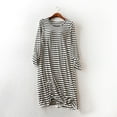 thumbnail image 1 of Sakmal Cotton Moomoo Womens Long Casual Black Plus Size Loungewear Long Sleeve Striped Nightgowns for Women, 1 of 5