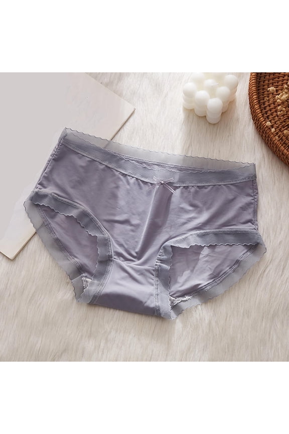 Cotton Panties for Women Briefs Butt Lifting Panties Gray No Show Women's Underwear L