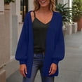 thumbnail image 1 of Sakmal Cotton Women Cardigan Sweater V Neck Plus Size Blue Cardigan Knit Ladies Sweater M, 1 of 8