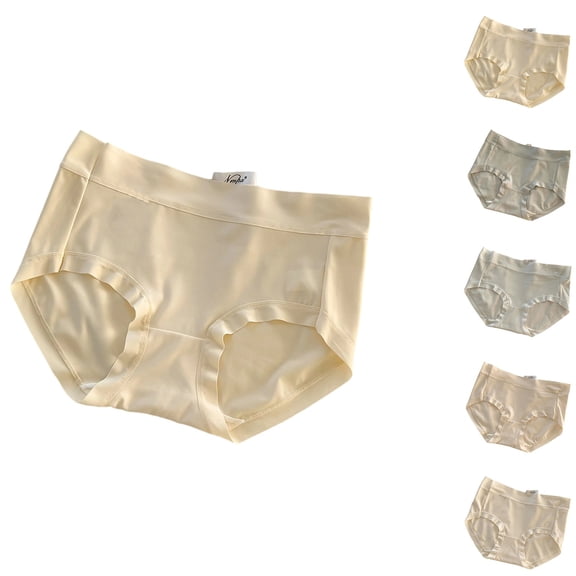 Sakmal Cotton Womens Underwear Butt Lifting Briefs Panties Beige Soft Panties for Women L