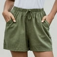 thumbnail image 1 of Sakmal Cotton and Linen Shorts Womens Casual Casual Hybrid Green Shorts with Pockets, 1 of 6