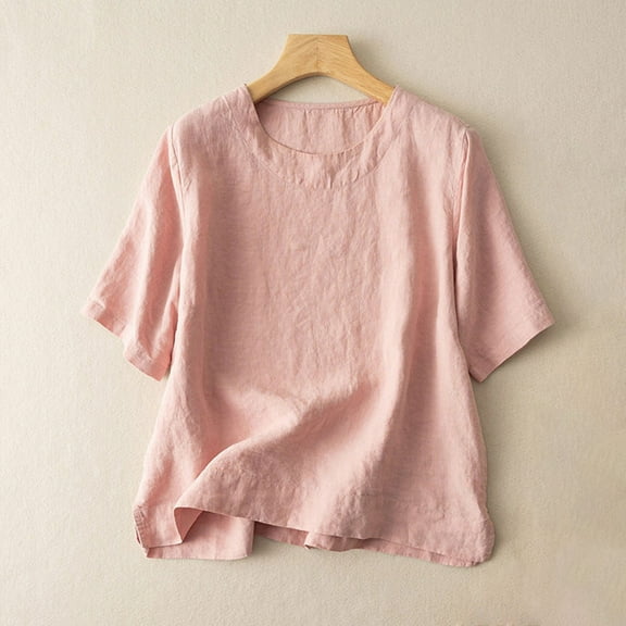 Sakmal Crew Neck Funny T Shirts Short Sleeve Comfortable Solid Tops Relaxed Fit Casual T-Shirts Summer Tops