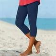 thumbnail image 1 of Sakmal Cropped Fashion Pants for Women Blue Workout Yoga Lace High Waisted Plus Size Trousers, 1 of 6