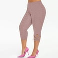 thumbnail image 1 of Sakmal Cropped Womens Pants Plus Size Red Legging Pants Solid Cutout Lace Ladies Pants Plus Size, 1 of 7