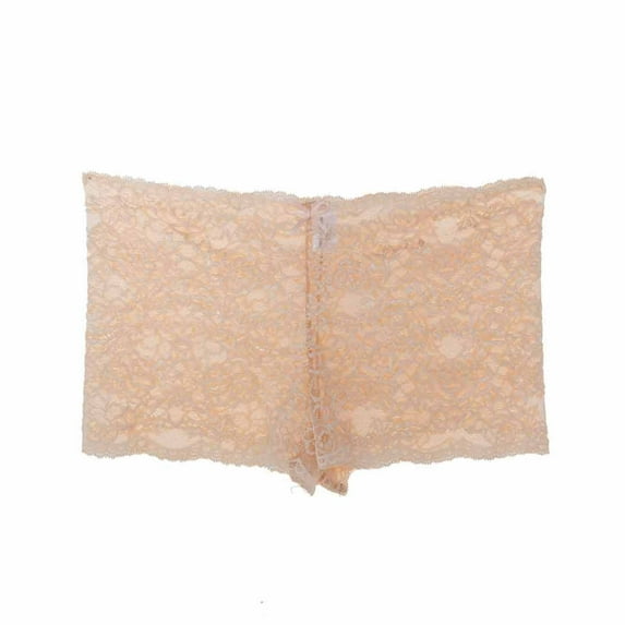 Sakmal Crotchless Women's Panties Butt Lifting Plus Size Lace Panties Beige Stretch Underwear for Women 3XL