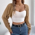 thumbnail image 1 of Sakmal Cutout Chunky Cardigan Sweaters for Women Fall Winter Open Front Casual Cropped Cardigan Yellow Sweater, 1 of 7