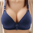 thumbnail image 1 of Sakmal Demi Cup Lounge Bras for Women Breathable Everyday Bras Push Up Solid 3 Pack Blue Sexy Ladies Bra, 1 of 3