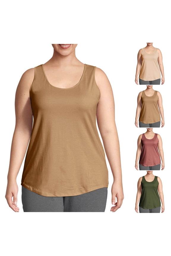 Double Lined Womens Tank Tops Plus Size Crew Neck Shirts Beige Beach Vacation Solid Womens Tank Tops L