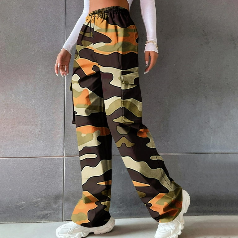 Sakmal Drawstring Women's Pants Travel Hiking Cargo Straight Leg