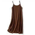 thumbnail image 1 of Sakmal Dresses for Women Elegant Loose Fit Comfy Solid Sleeveless Lightweight Brown Long Slip Dress, 1 of 9
