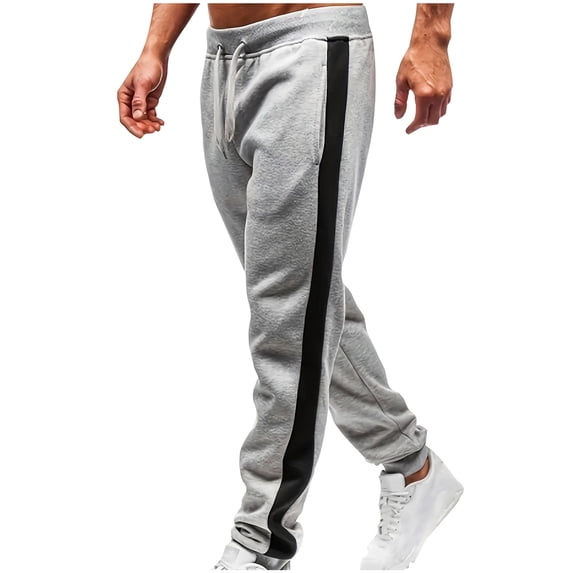 Sakmal Elastic Bottom Jogger Sweatpants Men Stretchy Pants Workout Gray Spring Mens Sweatpants S