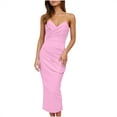 thumbnail image 1 of Sakmal Elegant Womens Summer Dresses Pink Cocktail Sexy Long Dress Bodycon Sleeveless Dresses, 1 of 5