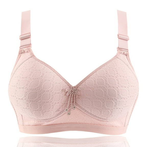 Sakmal Everyday Women Bras Bralette Wireless Lace Comfortable Pink Bras for Women 38BCD