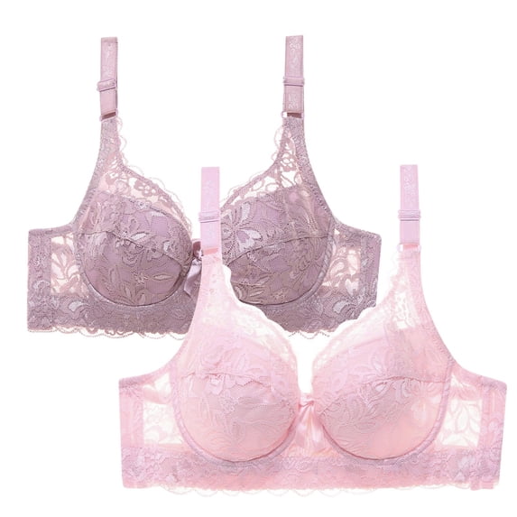 Sakmal Everyday Women Bras Balconette Underwire Comfortable 2-Pack Bras for Women 42B