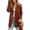 thumbnail image 1 of Sakmal Fall Winter Cardigan Sweaters Women Tunic Button Down Trendy Cardigan Long Brown Sweater Coat, 1 of 7