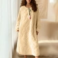 thumbnail image 1 of Sakmal Flannel Nightgowns for Women MooMoo Winter House Dress Long Sleeve Yellow Crew Neck Womens Nightgowns L, 1 of 9