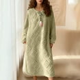 thumbnail image 1 of Sakmal Flannel Nightgowns for Women MooMoo Winter Nightwear Crew Neck Green Long Sleeve Womens Nightgowns XL, 1 of 9