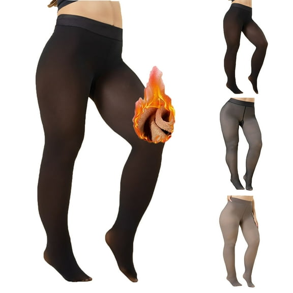 Sakmal Fleece Lined Black Tights 80D Pantyhose Winter Women's Tight