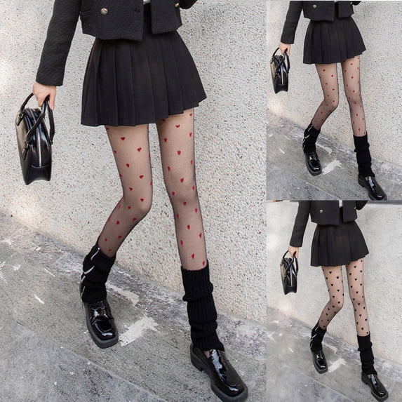 Sakmal Fleece Lined Black Tights Patterned Warm Pantyhose Winter Ladies Tight