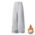 thumbnail image 1 of Sakmal Fleece Lined Men's and Big Men's Sweatpants Stretchy Wide Leg Open Bottom Pants Gray High Waisted Running Mens Sweatpants XL, 1 of 7