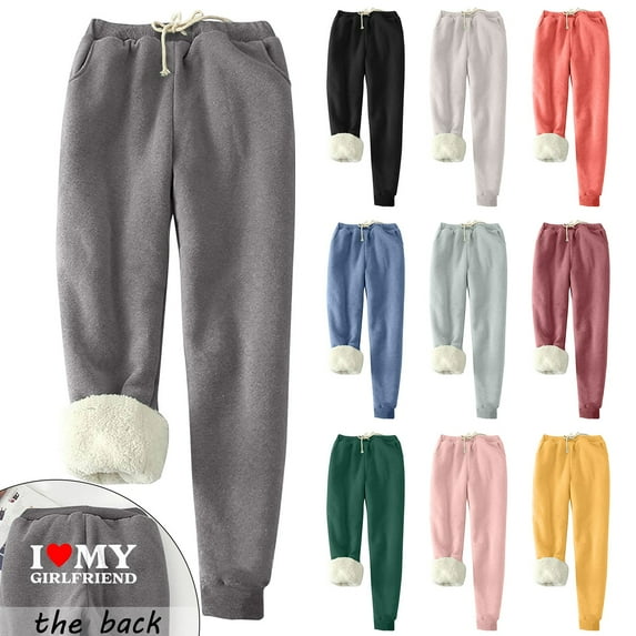 Sakmal Sweatpants Women Black Fleece Lined Lightweight Plus Size Joggers Pants Solid 30" Inseam Running Womens Joggers L