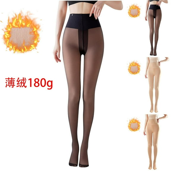 Sakmal Fleece Lined Tights Women Nude Thermal Pantyhose High Waisted Tight for Women