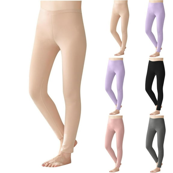 Sakmal Fleece Lined Tights for Women Footless 80D Skin Colored Leggings Soft Womens Tight